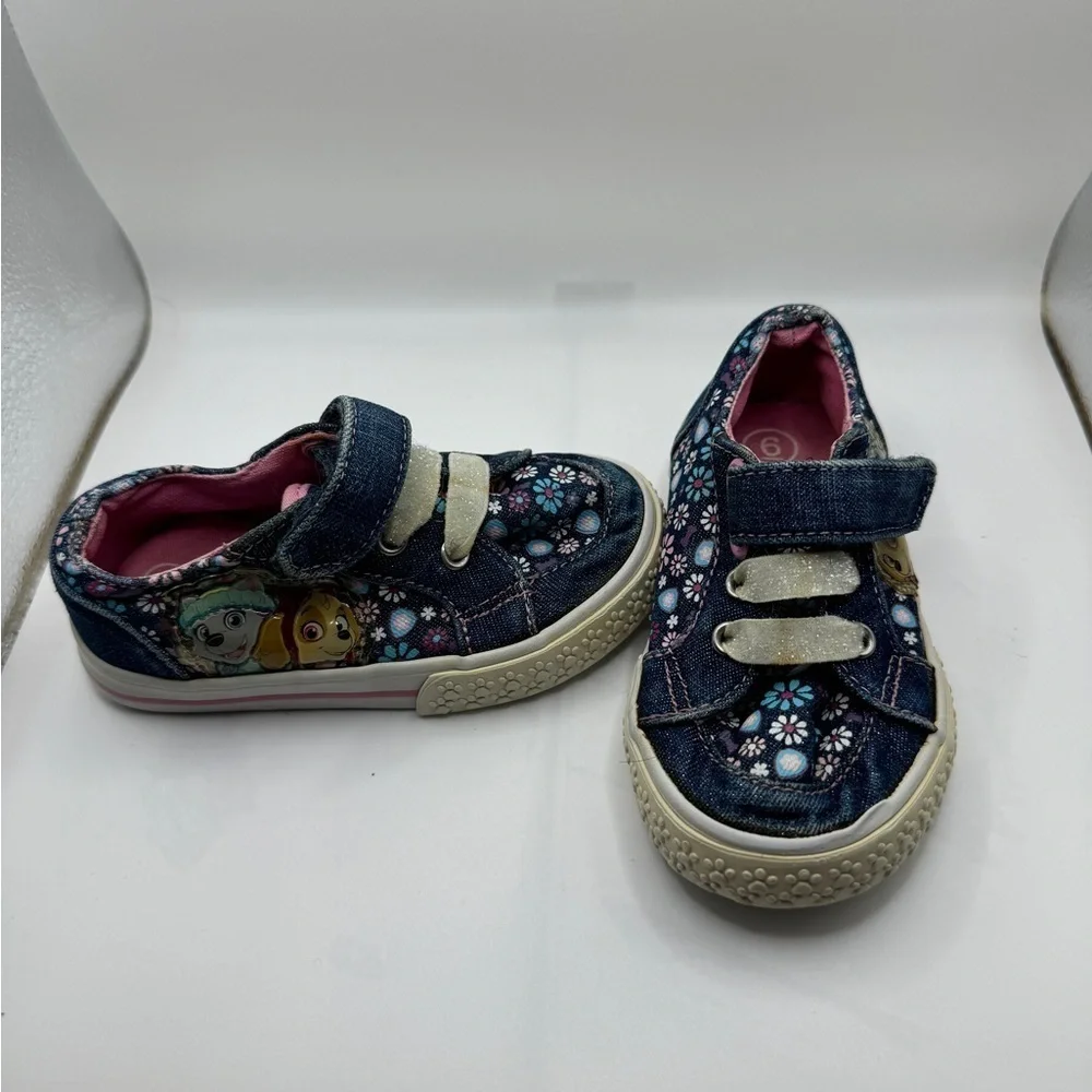 Paw Patrol Toddler Girl Size 6 Navy Blue Dog Sneakers